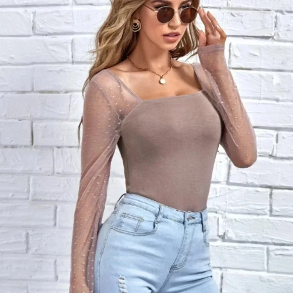 💕2 for $15  Mesh Sleeve Longsleeves💕 - Picture 5 of 6